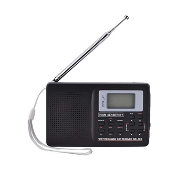 FM AM SW LW TV Полнодиапазонный радиоприемник Портативный будильник с функцией цифровой памяти Радио 9 кГц