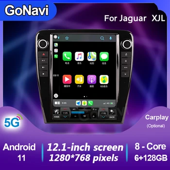 GoNavi Для Jaguar XJ Android автомагнитола 2 Din Центральный мультимедийный стереоприемник Tesla Tonch Screen Gps Навигация DVD Плеер Mp5