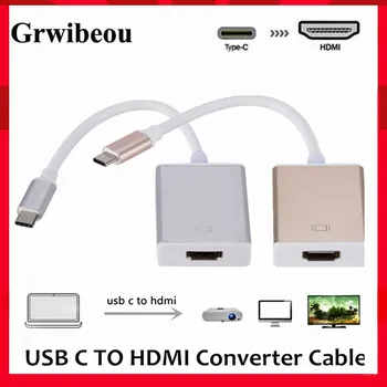 Grwibeou Кабель-адаптер USB C-HDMI Usb 3.1 Thunderbolt 3-HDMI Iphone Кабель-коммутатор Usb-c-HDMI Конвертер для устройства Type C