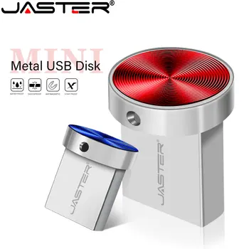 JASTER Mini Металлическая Кнопка USB Флэш-накопители 64 ГБ Синий Модный Флеш-накопитель 32 ГБ Красный Внешний Накопитель Креативный Подарочный флеш-накопитель 8 ГБ