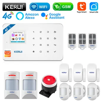 KERUI W184 GSM 4G WIFI Защита безопасности приложение Tuya Умная домашняя сигнализация Противоугонная Охранная сигнализация Домашняя посылка на 6 языках