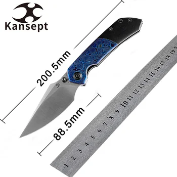 Kansept Fenrir K1034A7 Сатинированный клинок CPM-S35VN с черным титановым покрытием и рукояткой Timascus для складных ножей EDC Carry