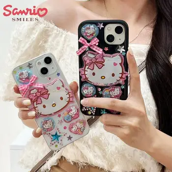Kawaii Hello Kittys Sanrio Y2K Чехол Для Телефона Аниме Милый iPhone 14 13 12 11 X Pro Max Plus Чехол для Телефона Аксессуары Игрушки для Девочек