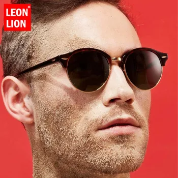 LeonLion 2023, Круглые солнцезащитные очки для Мужчин, Очки из сплава для мужчин/женщин, Брендовые дизайнерские Солнцезащитные очки Для женщин, Винтажный Люнет Soleil Homme