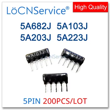LoCNService 200ШТ 5-контактный сетевой резисторный массив DIP 5A682J 5A103J 5A203J 5A223J 682 103 203 223 6,8K 10K 20K 22k Ом 05