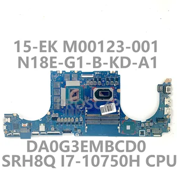 M00123-001 M00123-501 M00123-601 Для HP 15-EK с процессором SRH8Q I7-10750H DA0G3EMBCD0 Материнская плата ноутбука N18E-G1-B-KD-A1 Протестирована на 100%