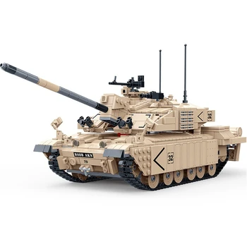 MEOA Новая серия военных Кирпичей 1467 шт., Основной боевой танк Challenger 2, строительные блоки, Развивающие игрушки, игрушки для мальчиков, Сувениры для вечеринок