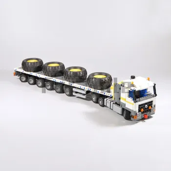 MOC-43975 Трактор 6x4 с прицепом-балластом, модель строительного блока, игрушка-головоломка, подарок для детей