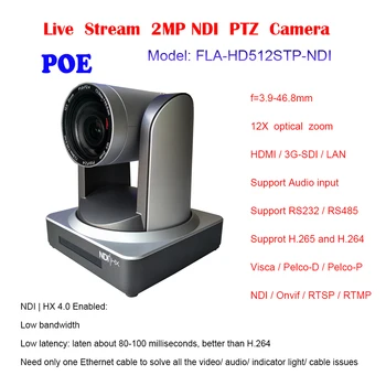 PTZ NDI Hx Видеоконференция POE Широкоугольная IP-камера с 12-кратным оптическим зумом SDI Прямая трансляция IP для Церкви