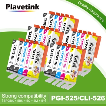 Plavetink Совместим для Canon PGI-525 CLI-526 PGI 525 CLI 526 Работает для Canon PIXMA iP4840 iP4850 iP4950 MG5120 iX6550 MG5350