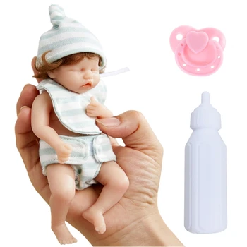 Q0KB 15 см Мини-кавказец для КУКЛЫ с прекрасным лицом и закрытыми глазами, Мягкая игрушка для младенцев