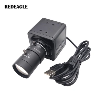 REDEAGLE 4-мегапиксельная USB Веб-камера, Прямая трансляция, ПК-камера, Промышленное крепление CS, Металлический корпус, HD 2,8-12 мм Зум-объектив с переменным фокусным расстоянием