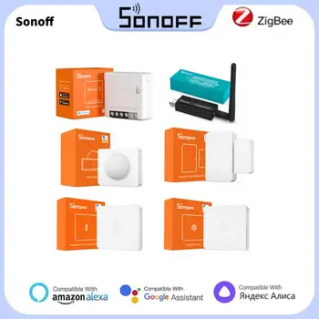 SONOFF ZigBee ZB Dongle-E USB Plus/Датчик температуры и влажности/Датчик двери/ZBMINI Поддержка Alexa Google Home SONOFF ZBBridge