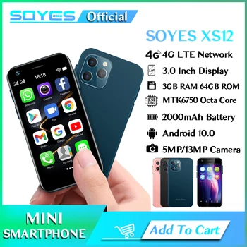 SOYES XS12 Мини-Смартфон Android10.0 3 ГБ ОЗУ 64 ГБ ПЗУ 5МП 13МП Камера 2000 мАч 3 дня в режиме ожидания Маленький мобильный телефон Бесплатная доставка