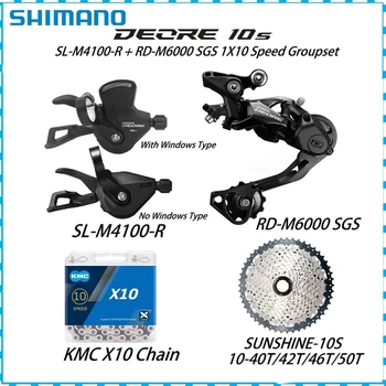 Shimano DEORE M4100 10 Speed Groupset SL-M4100 Рычаг переключения передач RD-M6000-SGS Задний переключатель KMC X10 Цепь SUNSHINE 10S Кассета