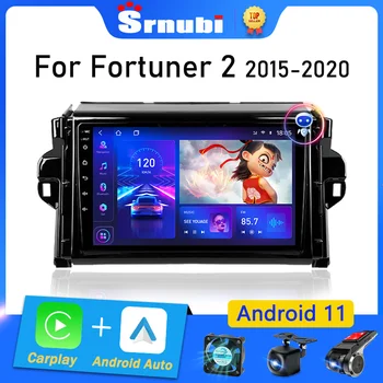 Srnubi 2 Din Android 11 Автомобильный Радиоприемник для Toyota Fortuner 2 2015-2020 Мультимедийный плеер 2din Carplay Стерео DSP GPS DVD Головное устройство