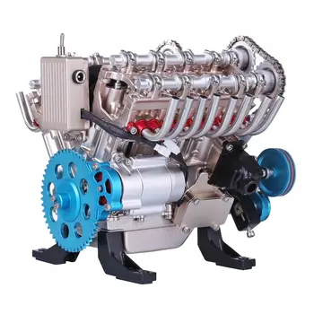 TECHING 1/3 Модель двигателя V8 Металлический Механический двигатель Научный Эксперимент Физика Образовательная игрушка в подарок