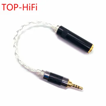TOP-HiFi Бесплатная доставка, 10 см, 2,5 мм, TRRS, сбалансированный штекерный кабель для наушников 3,5 мм, аудиокабель-адаптер для стереонаушников