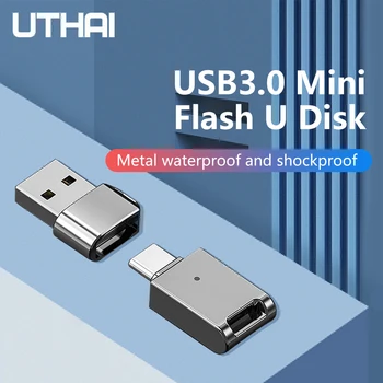 USB3.0 Мини U-диск Металлический Водонепроницаемый и защищающий от падения 64G Type-C Мобильный телефон Компьютер Универсальный Автомобильный USB Mini Flash U-диск Двойного НАЗНАЧЕНИЯ