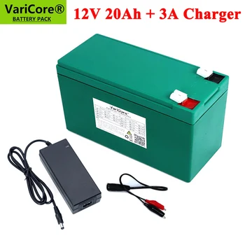 VariCore 12 В 20Ah распылительное устройство 18650 литиевый аккумулятор встроенный BMS используется для резервной камеры наблюдения + зарядное устройство 12,6 В 3A