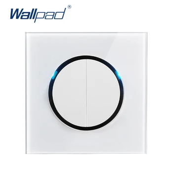 Wallpad L6 LED 2 Банды, 1 Способ Случайного нажатия Кнопки, настенный выключатель света Со светодиодным индикатором, панель из белого закаленного стекла