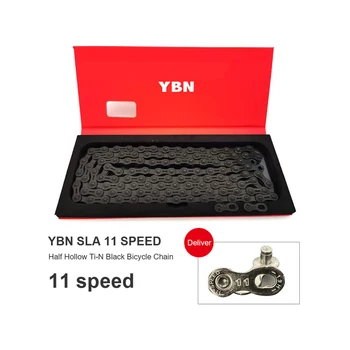 YBN 11 Скоростная Наполовину Полая Цепь SLAH11-TI/S2 С Водонепроницаемым Покрытием Для Цепей SRAM MTB Для Шоссейных Велосипедов Campanolo System Для Велосипедных Деталей