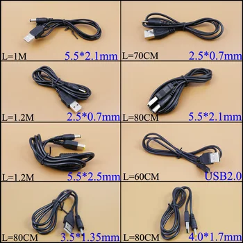 YuXi 6type 2,0 USB-порт до 5,5 *2,5 мм 2,5 *0,7 мм 3,5 *1,35 мм 4,0 *1,7 мм 5,5 *2,1 мм 5 В постоянного тока Разъем питания Черный Разъем