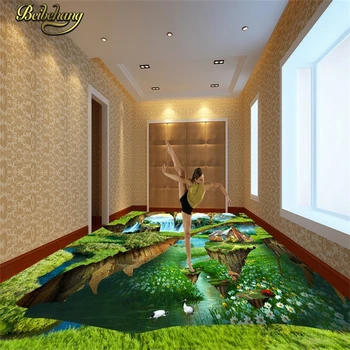 beibehang Custom papel de parede 3D Картина для пола на лугу, Гостиная, Спальня, самоклеящиеся водонепроницаемые Обои для ванной комнаты