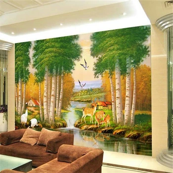 beibehang Бесшовный 3D ТВ фон из большой шелковой ткани обои Европейская минималистичная гостиная диван фреска papel de parede