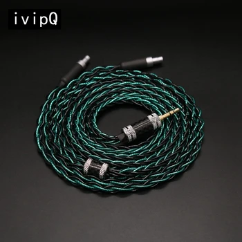 ivipQ-236 DIY Hi-FI Флагманский 8-ядерный Сменный кабель для наушников с 2,5/3,5 мм/4,4 мм/4PIN XLR для HD800 HIFIMAN HD580 HD650 T3-03