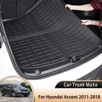 Автомобильный Коврик для заднего багажника, Водонепроницаемый защитный вкладыш, коврики для багажника, Аксессуары для Hyundai Accent Verna Solaris i25 2011 ~ 2018