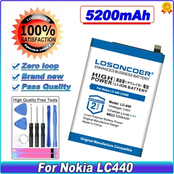 Аккумулятор LOSONCOER LC-440 5200 мАч для мобильного телефона Nokia 5.3 TA-1234 ~ В наличии