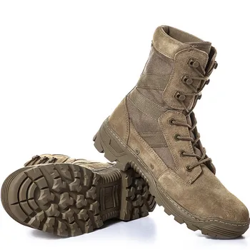 Альпинистские армейские ботинки с высоким берцем Для охоты на открытом воздухе, боевые суперлегкие военные вентиляторы, тренировочные противоскользящие водонепроницаемые походные ботинки