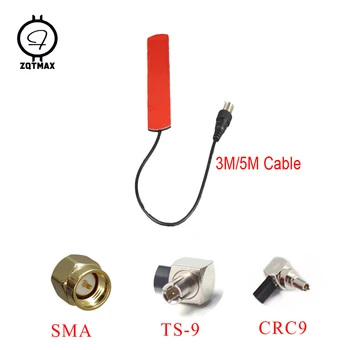 Антенна ZQTMAX 2G 3G 4G LTE patch SMA CRC9 TS9 разъем для передачи данных LTE усилитель сотового сигнала, маршрутизатор, модем, с кабелем длиной 3 м или 5 м.