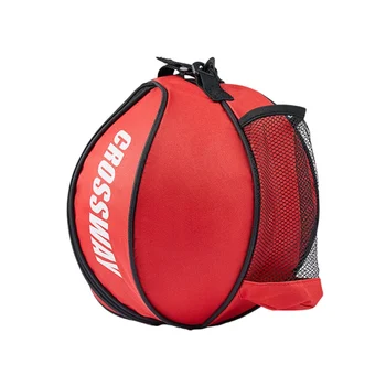 Баскетбольная сумка Для командных видов спорта Футбол Волейбол Софтбол 2 Боковых Сетчатых кармана Футбольная сумка Круглой формы через плечо