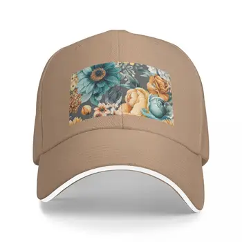 Бейсбольная кепка с ремешком для инструментов для мужчин и женщин Snapback Golden Flora (Dk Grey Bkground) Каска, брендовые мужские кепки, Мужская кепка