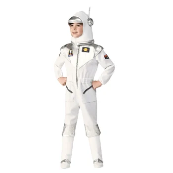 Белые костюмы для Косплея космонавтов, Детские комбинезоны, Прикрепленная Маска, Космический костюм Для мальчиков и Девочек, Платье для Вечеринки на Хэллоуин и День рождения