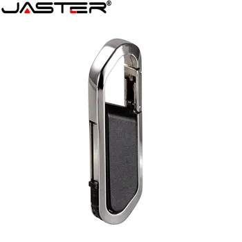 Бизнес-флеш-накопитель JASTER Leather USB2.0 с карабином, управляемый ручкой, 4 ГБ, 8 ГБ, 16 ГБ, 32 ГБ, 64 ГБ, Модный подарок, Бесплатная доставка