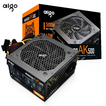 Блок питания Aigo AK 500W PC PSU Черный Игровой Бесшумный 120 мм rgb Вентилятор 24pin 12V ATX Настольный компьютерный Блок Питания для BTC