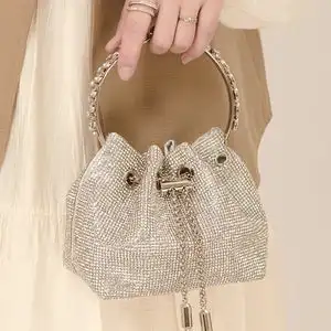 Вечерняя сумочка с бриллиантами и кисточками, Женская сумочка на шнурке, блестящий клатч с кристаллами, сумки-мессенджеры для новобрачных, брендовая сумочка для свадебной вечеринки