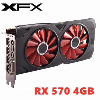 Видеокарты XFX RX 570 4 ГБ Видеокарта GPU AMD Radeon RX570 4 ГБ Настольный ПК Компьютерная Игровая карта HDMI PCI-E X16 Mining RX 580 8 ГБ