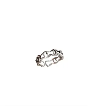 Винтажное кольцо Crown Bone из стерлингового серебра s925 пробы с Регулируемым отверстием, Милые и крутые универсальные ювелирные изделия для мужчин и женщин