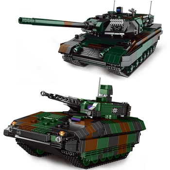 Военная серия XINGBAO Основной боевой танк Leopard-2A6 и боевая машина пехоты, строительные блоки, военные кирпичи, игрушки для мальчиков