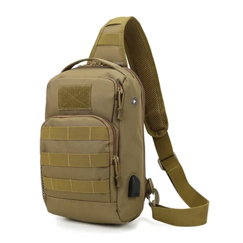 Военные тактические нагрудные сумки с USB-зарядкой, сумка через плечо, сумка для рыбалки, Пеших прогулок, верховой езды, сумка-мешок для короткой поездки