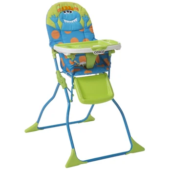 Высокие детские стульчики Baby Simple Fold Deluxe с 3-позиционным подносом Легкие и устойчивые, с простым и практичным дизайном