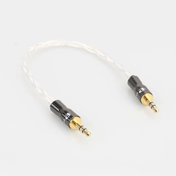 Высококачественные Кабели Audiocrast Hi-Fi AUX Разъем для наушников 3,5 мм, линия аудиосигнала с чистым посеребрением