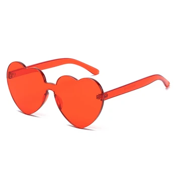 Высококачественные Солнцезащитные очки без оправы в форме сердца Прозрачного Карамельного цвета, Безрамные Очки Love Eyewear Party Favor UV400