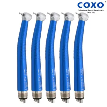 Высокоскоростной наконечник COXO Dental с 4 отверстиями, Кнопка с одним Распылителем воды Синего цвета