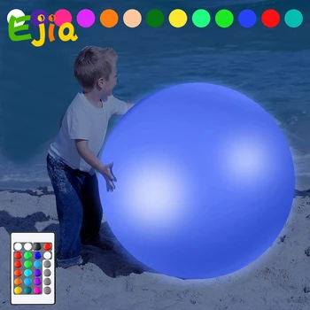 Гигантский надувной светодиодный сенсорный шар из ПВХ, 13 цветов, меняющий светодиодную подсветку, игрушка для бассейна, пляжный шар для вечеринок на открытом воздухе и украшений