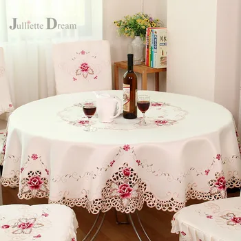 Горячая европейская скатерть с вышивкой в виде сада, круглая скатерть для стола, скатерть для обеденного стола, чайная накидка, подушка, свадебное украшение